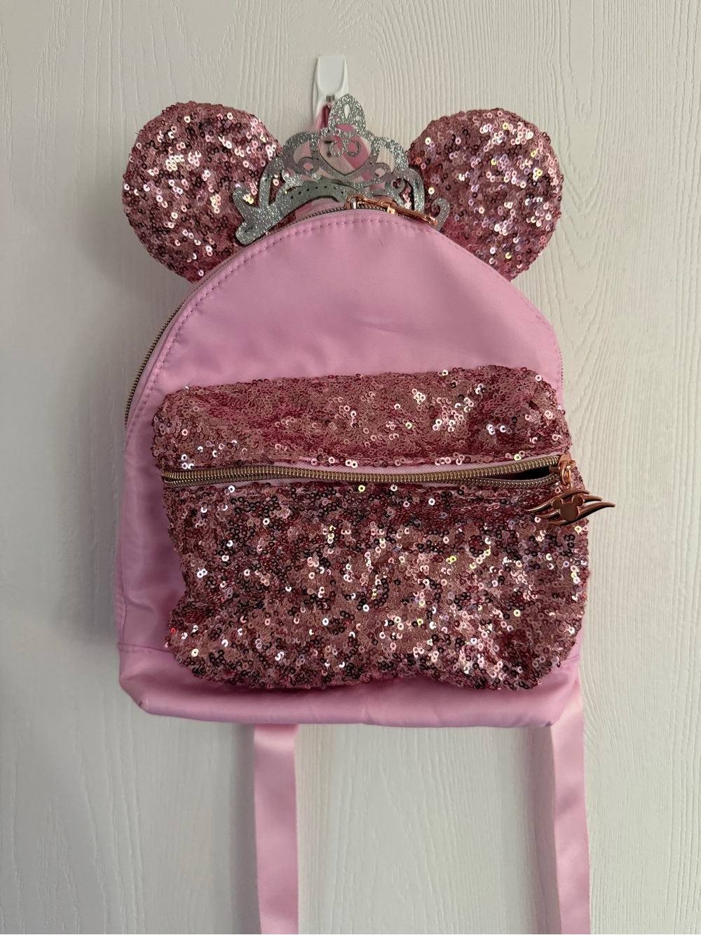 RARE Disney Cruise Line Bibbidi Bobbidi Boutique pink sequin backpack, NEW!